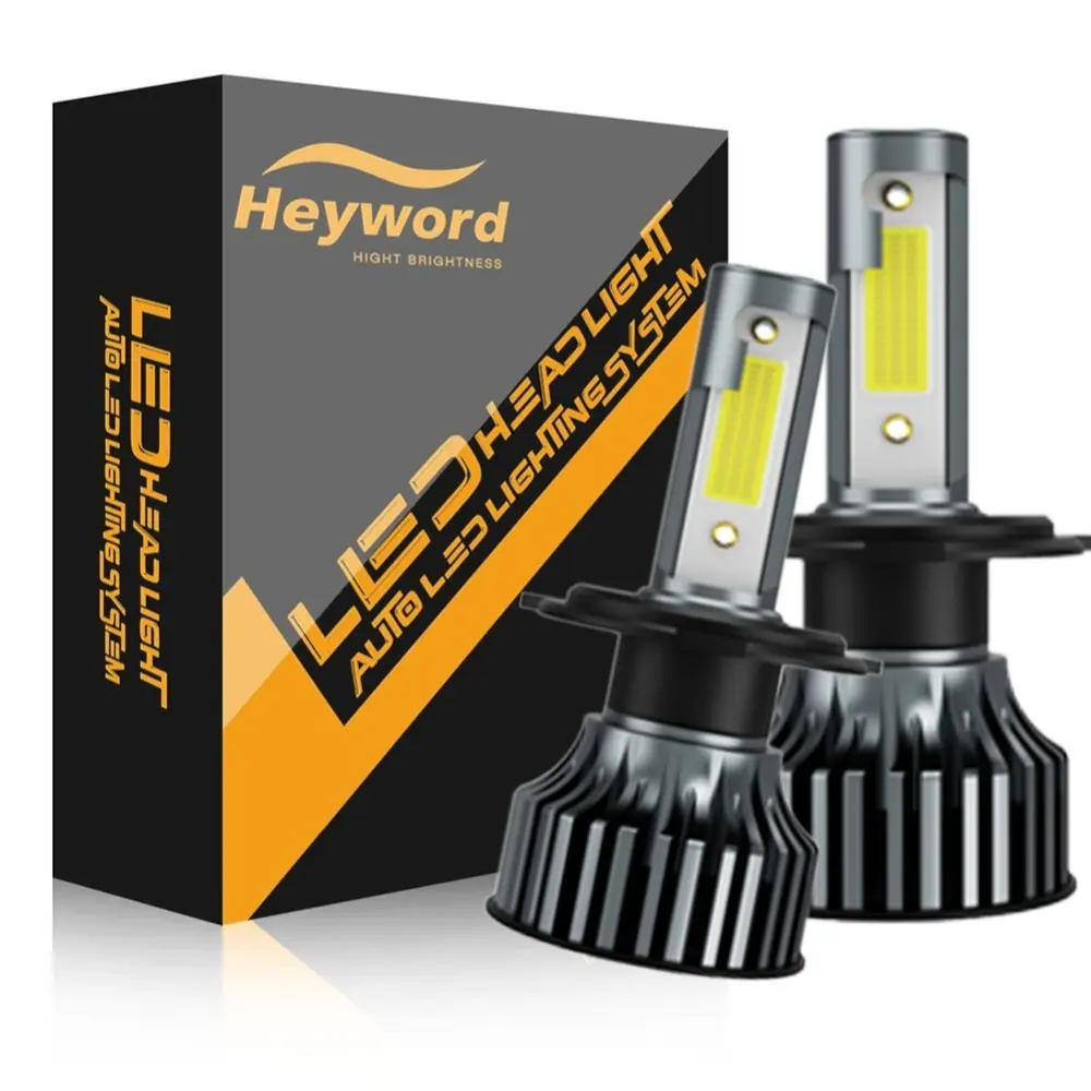 2 Pack H4/h7/h11/9005/hb3/9006/hb4/9004/9007/h13 LED Car Headlight Bulbs, 6000k 12V High Power Lights, Durable Automotive Lighting