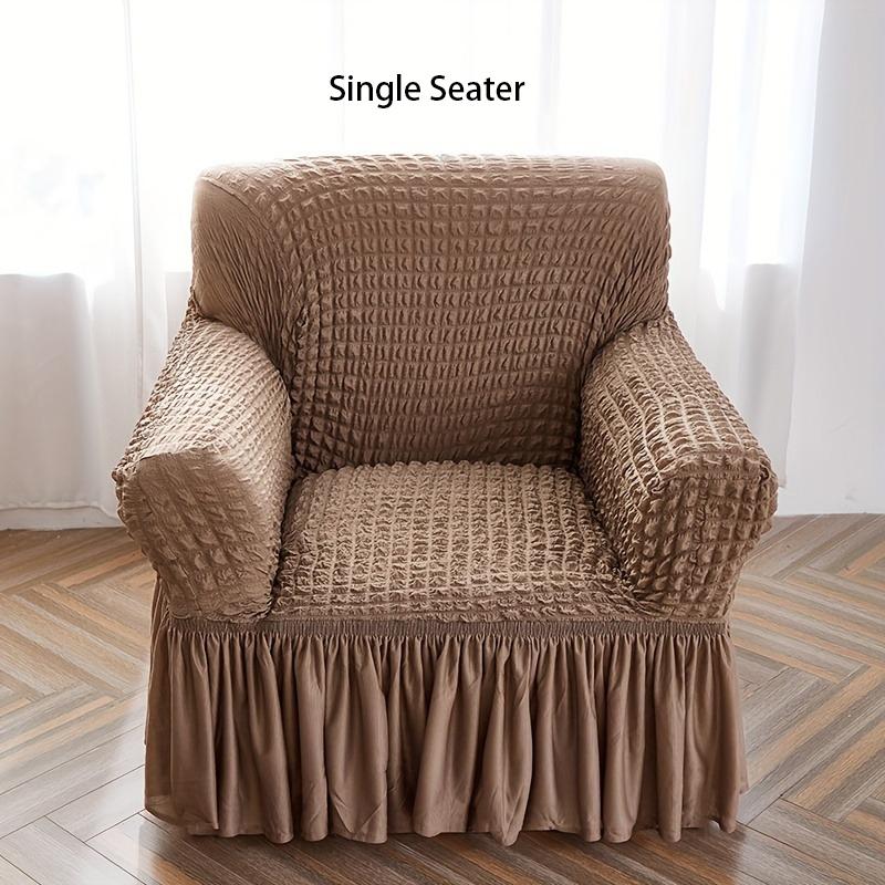 Solid Color Sofa Cover, 1 Set Non-slip Sofa Slipcover, Elastic Sofa Slipcover, Dustproof Sofa Protector, Sofa Protective Cover for Home Living Room