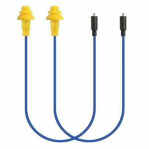 2Pcs Replacement Work Earbud Cables for Model MI04N Wireless Neckband Replaceable Earbuds, Blue & Yellow