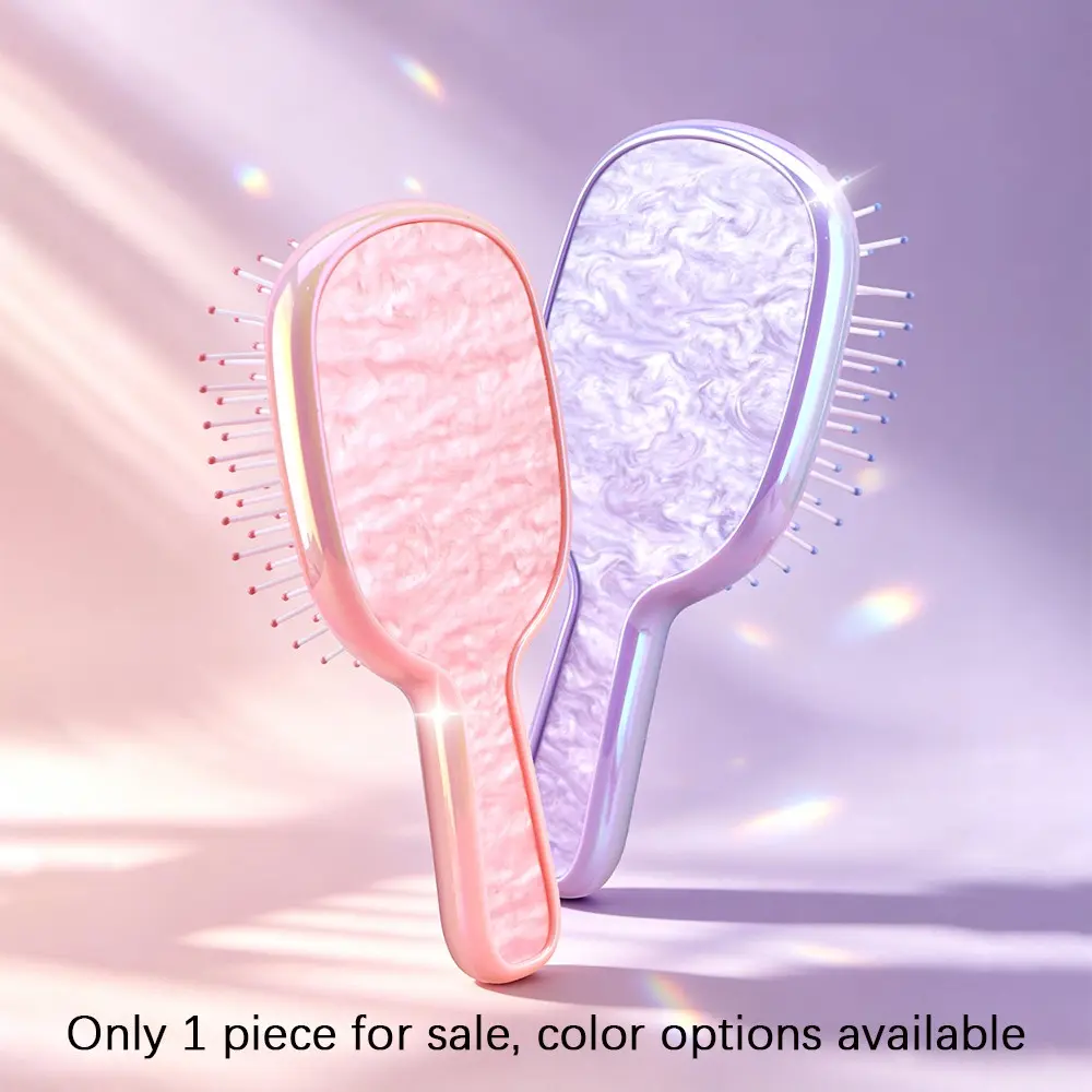 Large Colorful Sand Pearl Cushion Massage Hair Brush, Round Head Soft Bristles Anti-Static, Scalp Massager for Dry Wet Use, Home Office Daily Use Hairbrush Soft Bristle Brushes