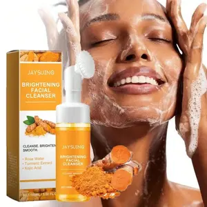 100ML Turmeric Deep Cleansing Face Wash Pore Cleansing Oil Control Facial Cleanser for Glowing Elastic Skin Brightening Skin Care