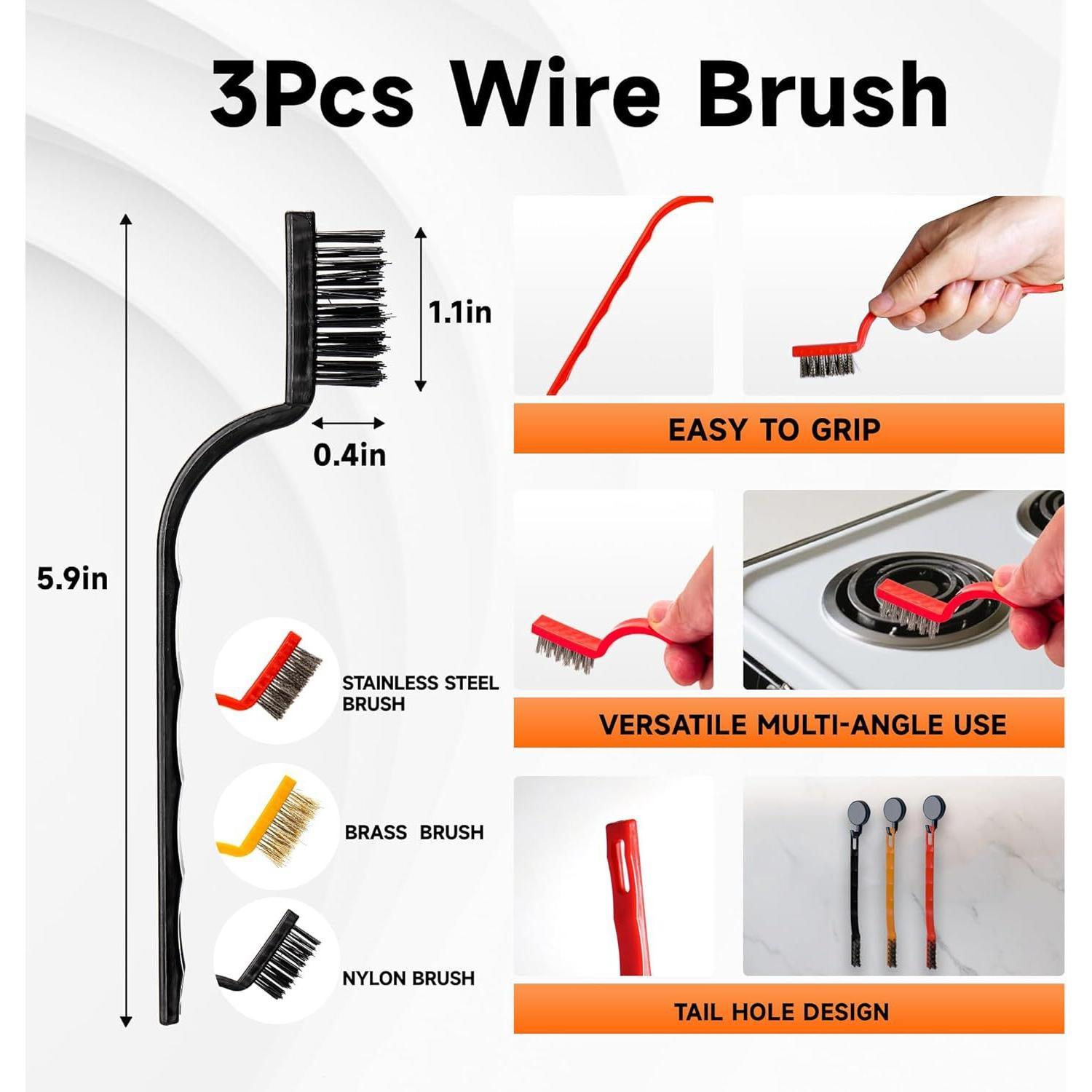 24-Piece Multi-Purpose Scraper Tool Set with Replaceable Blades & Detail Brushes for Glass, Tile, Car & Home Cleaning