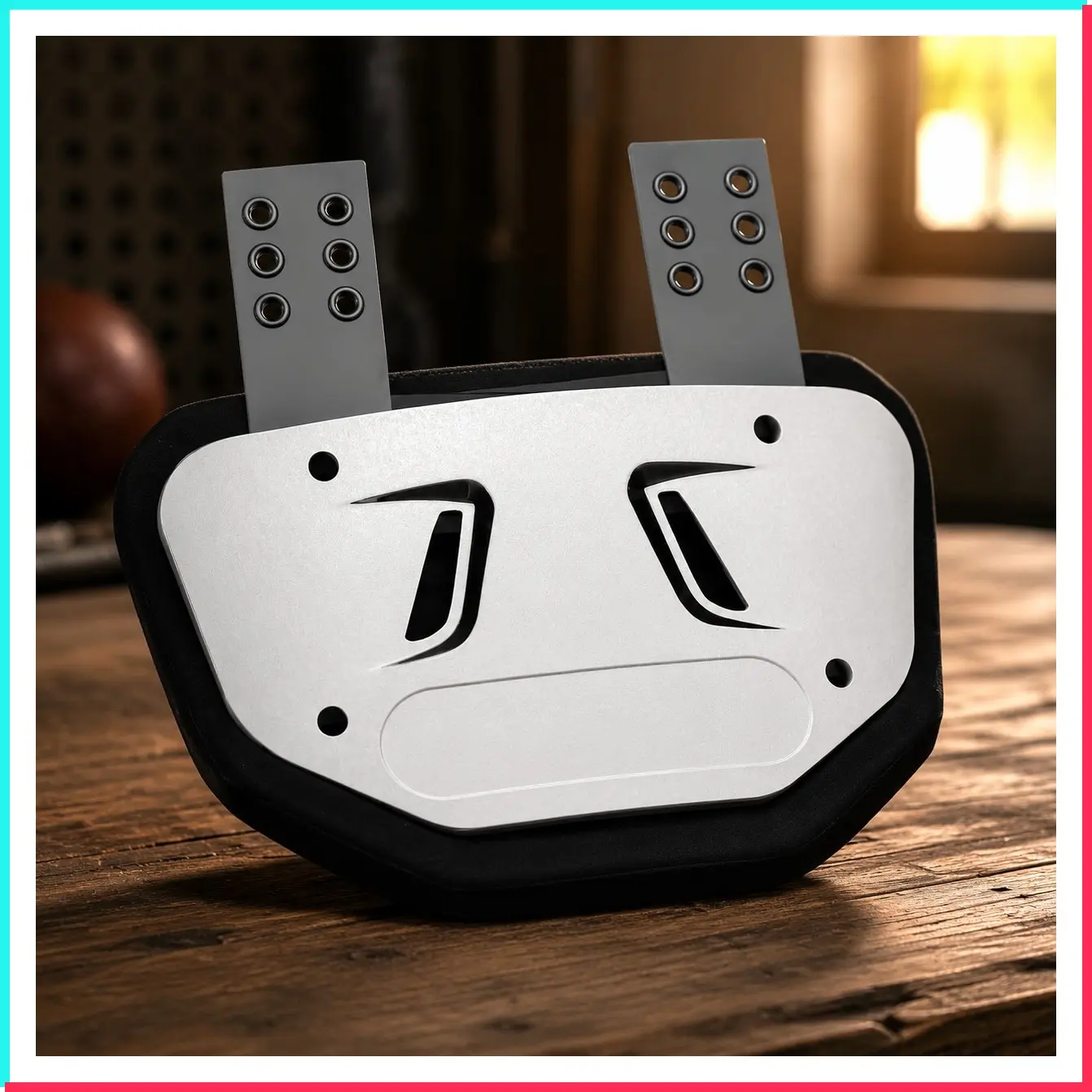 Chrome Football Back Plate – Hard Shell Lower Back Protector with Contoured Foam for High-Impact Protection