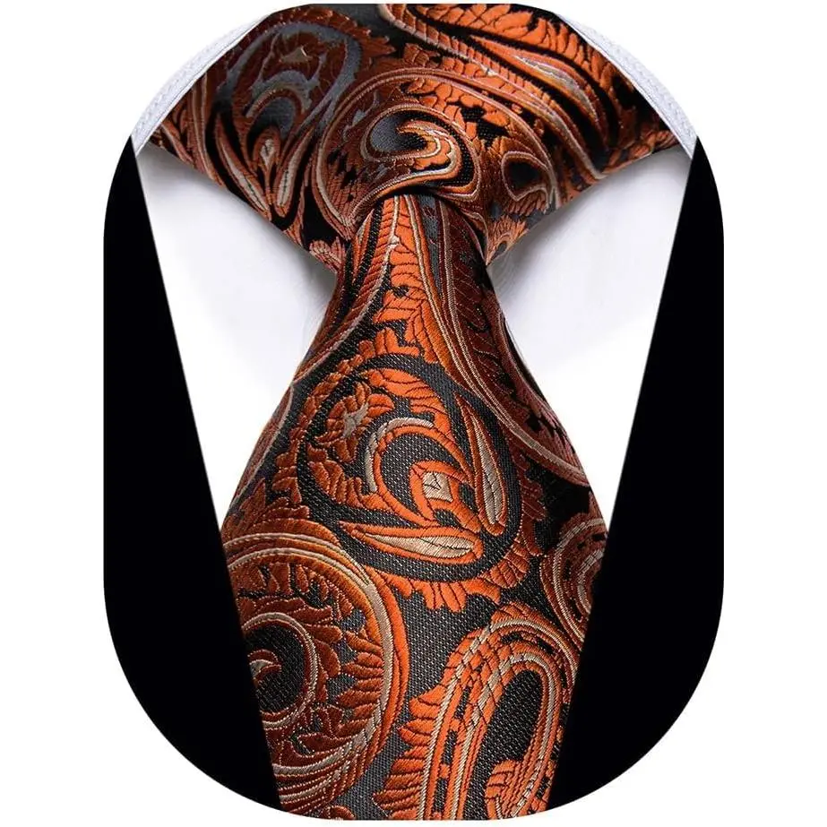 Paisley Men's Necktie Woven Silk Floral Ties for Men Designer Formal Business Party Wedding