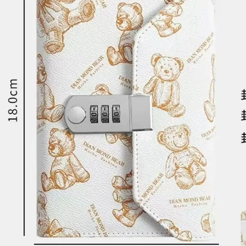 Bear Password Lock Savings Book, Combination Lock Security Album, Currency Collection Organizer, Safe Money Storage Ledger