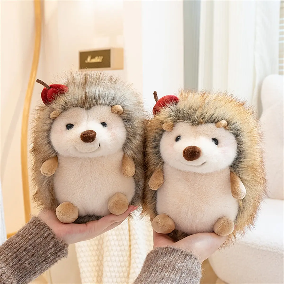 Hedgehog Plush Toy, Soft Fluffy Stuffed Animal, Ideal for Room Decor, Birthday Gift, Mother's Day, Graduation, Wedding Anniversary