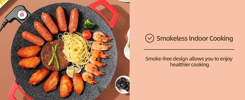 Indoor Grills Electric Smokeless – Nonstick Electric Griddle for Indoor Use, Compact & Versatile Cooking for Steaks, Pancakes, and BBQ