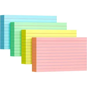 Colored Index Cards 3x5, 200 Pack, 180gsm Heavy Ruled Index Cards, Flash Cards for Studying, Heavy Note Cards for Office, College, Home Organization and School, 4 Color (50 Sheets Each)