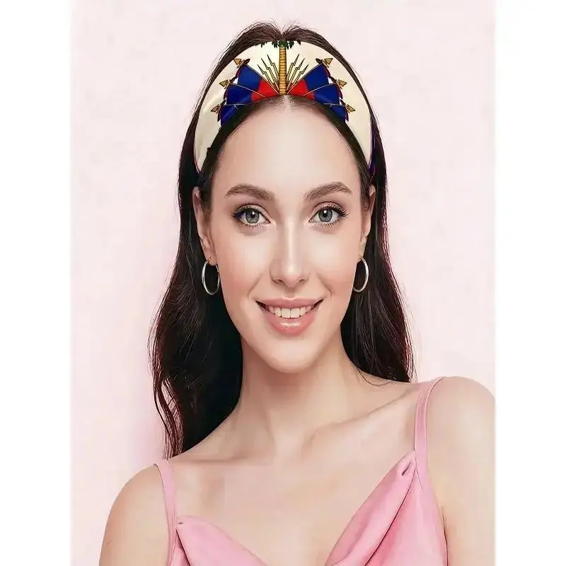 Men’s & Women’s Red-Blue Palm Tree Bandana - Versatile, Comfortable, Dual-Purpose Ethnic-Inspired Artwork Head Scarf, Lightweight Multi-Functional Head Wrap/Neck Shawl for Haitian Independence Day, Caribbean Heritage Aesthetic, Artwork Head Scarves