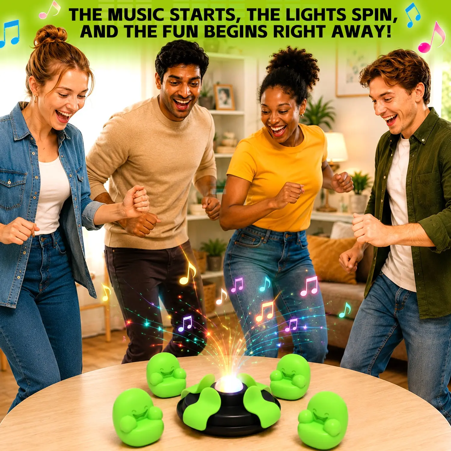 Light Up Music Reaction Game, Music Sofa Fast Grab Interactive Tabletop Toy with Sound & LED, Quick Reflex Family Party Game for Kids, Teens & Adults, 2-5 Players, Birthday Christmas Gift