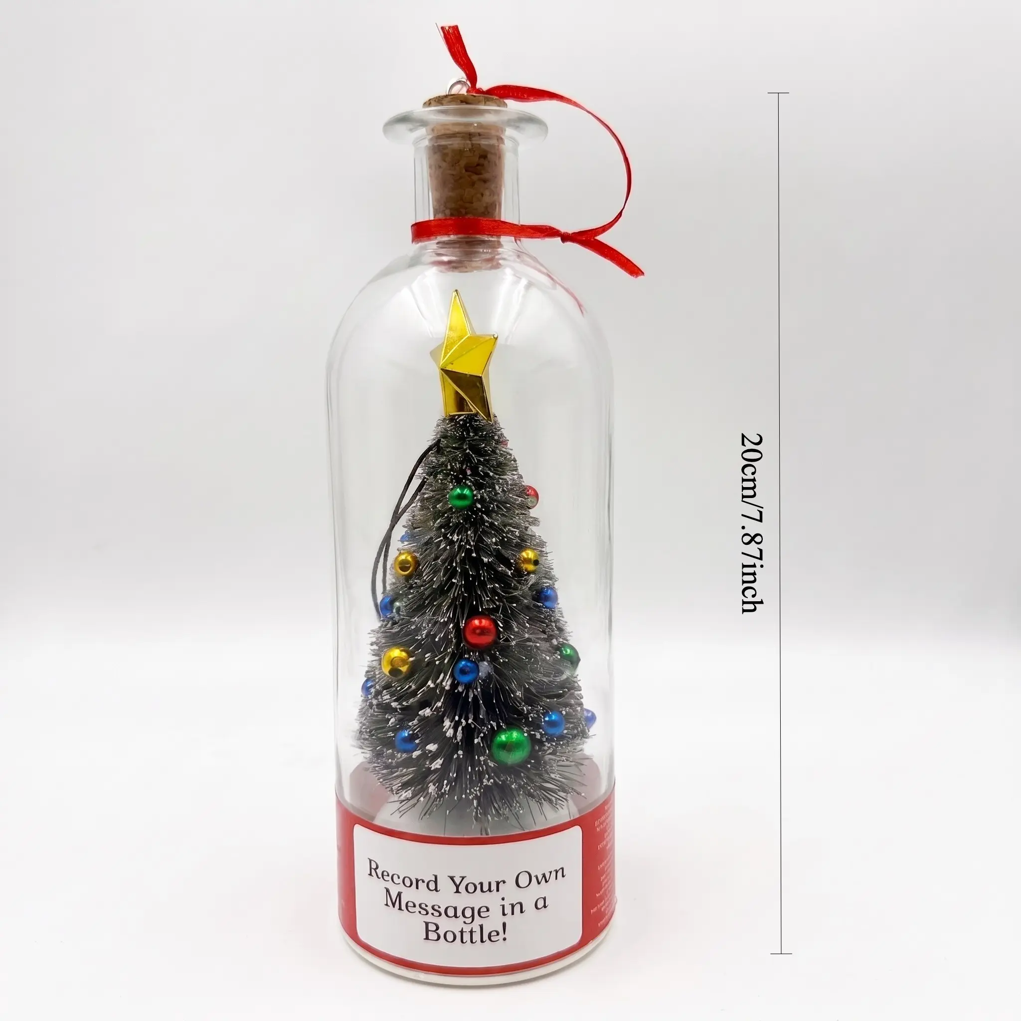 Resin Recordable Voice Message Christmas Tree Bottle - Holiday Gifting Message Keeper, Romantic Personalized Home Decor Keepsake, Voice Recording