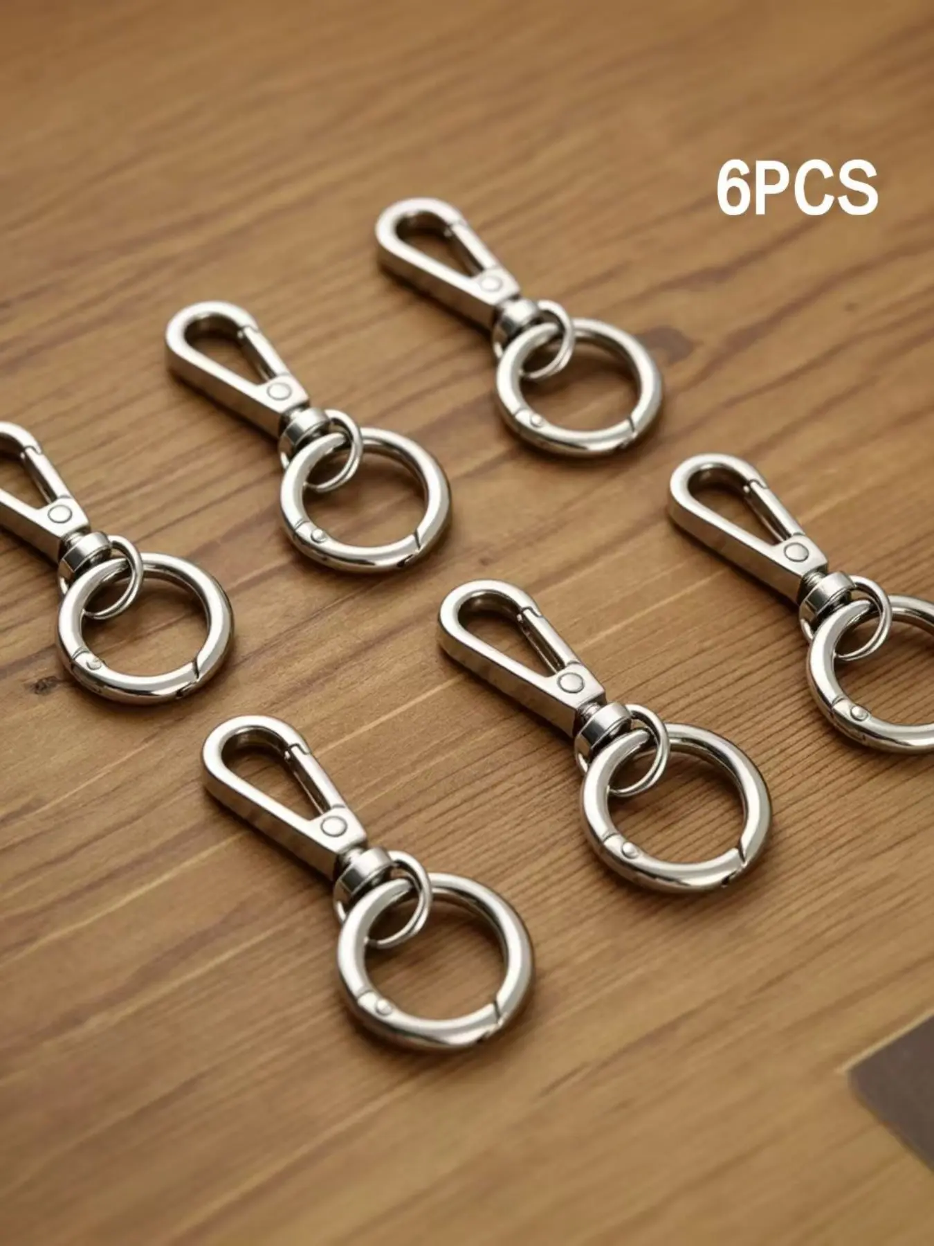 6 Pcs Rotating Buckle Clips, Dual Opening Spring Hooks, Metal Rotation Buckles with O-Ring Lobster Clasps, Ideal for Keychains, Bags, Lanyards