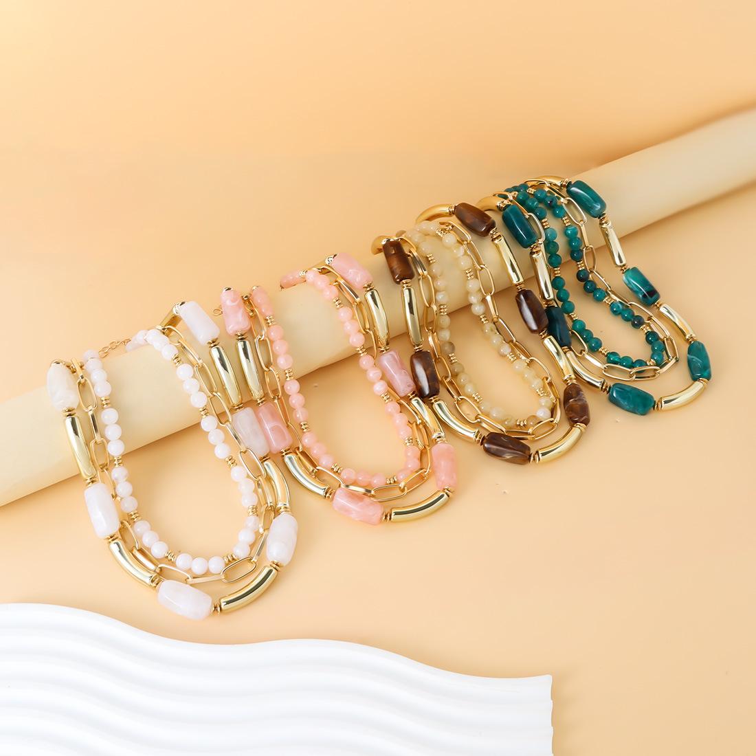 Multi-layered beaded necklace