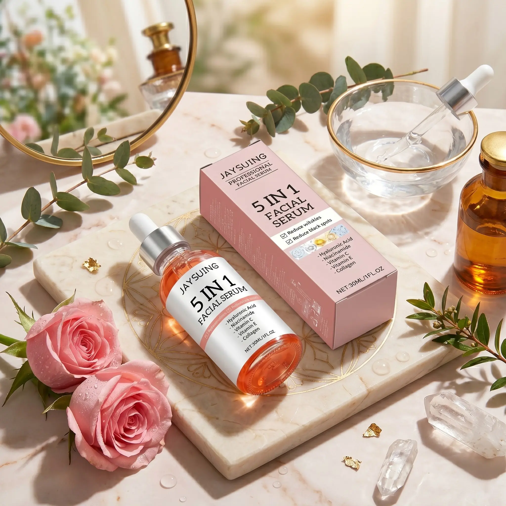 5in1 Hyaluronic Acid Face Serum, Firm Lift Serum, Collagen Serum Treatment, Complex Serum, Korean Skincare, Hydrating Radiant Glow, Moisturizing Facial Essence for Firming and Radiant Skin