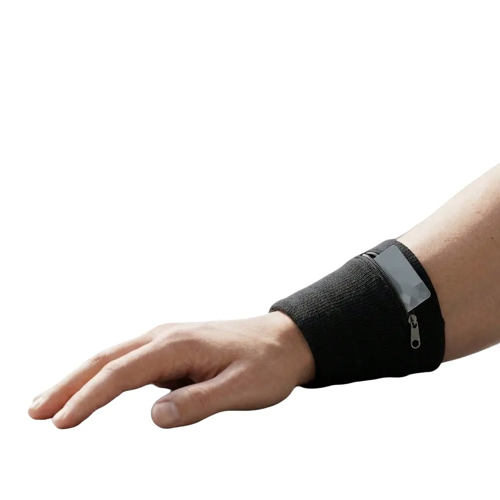 Wrist Wallet with Zipper Pocket, Breathable Sweatband Wristband for Running Gym Workout, Lightweight Sports Key Holder for Cash Cards ID, Secure Storage Pouch for Men Women Outdoor Fitness