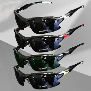 4 Pack Polarized Rimless Sports Sunglasses, Lightweight Windproof Sun Glasses, Square/Cat Eye/Oversized Styles for Men Women Driving Fishing Baseball