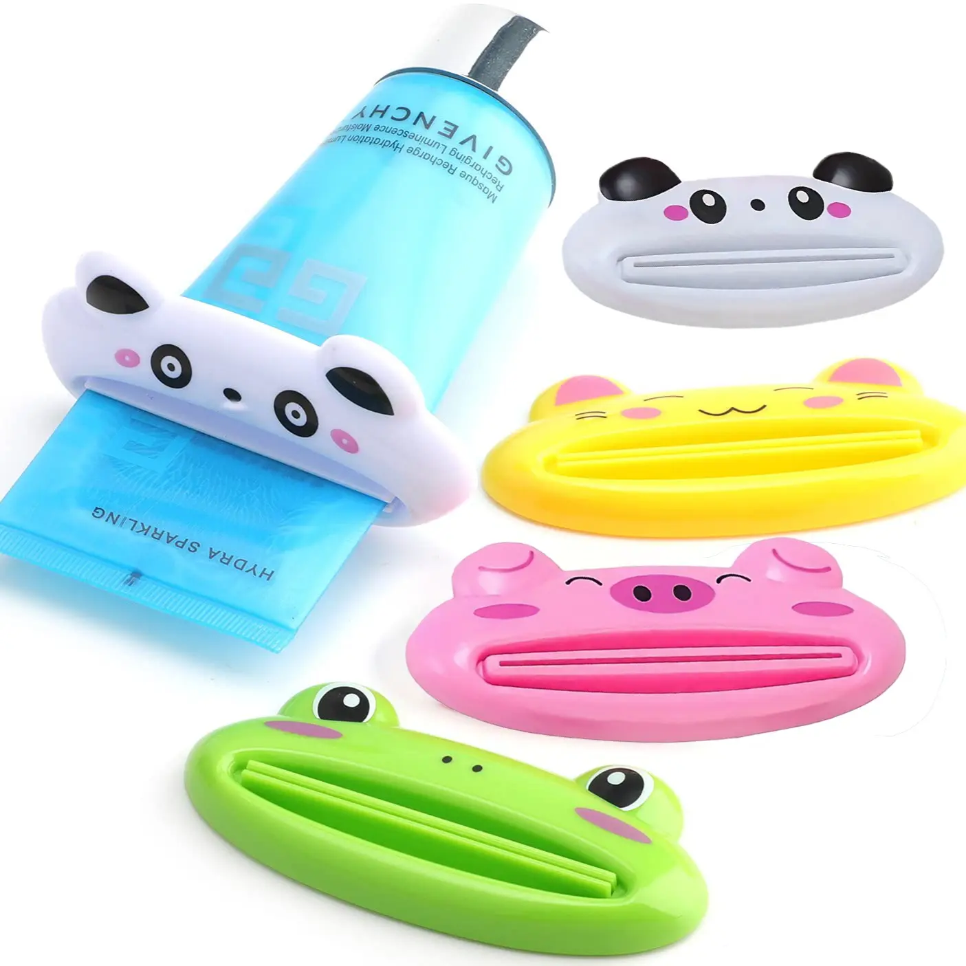 Cute Toothpaste Dispenser for Kids, 4pcs Cartoon Animal Squeezer Rollers, Ideal for Toothpaste & Facial Cleanser Creams