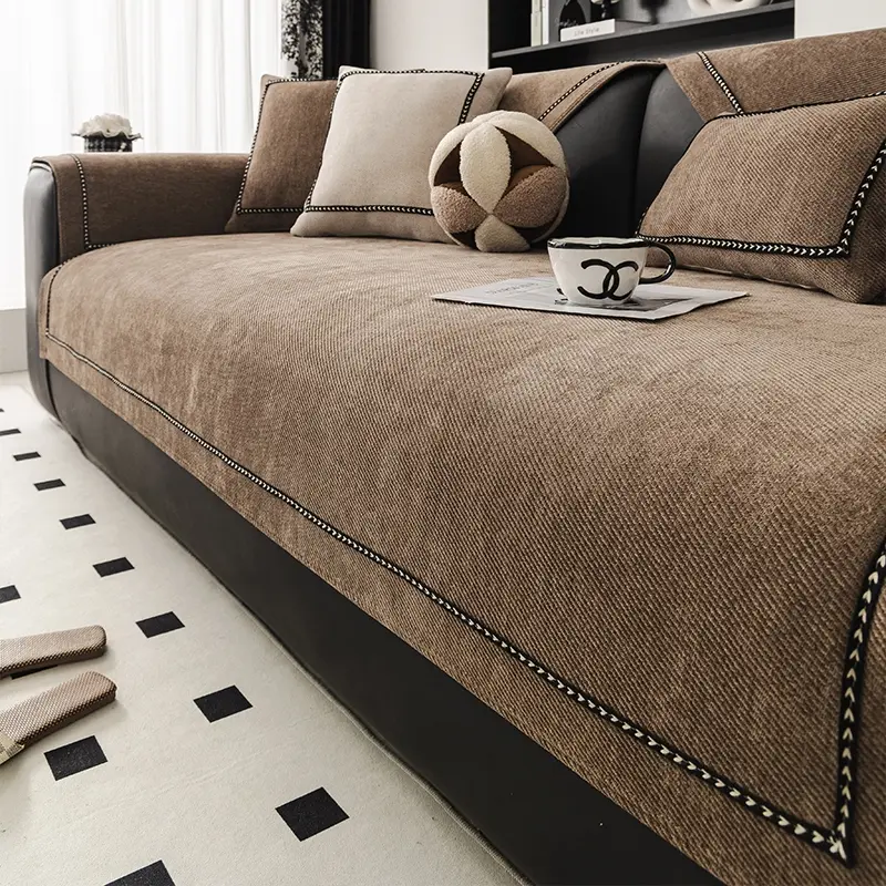 Pet-Friendly Chenille Sofa Cover, Dustproof, Suitable for Armchairs & Sofas, Easy to Clean Home Decor, Living Room & Bedroom Use, Washable Sofa Slipcover