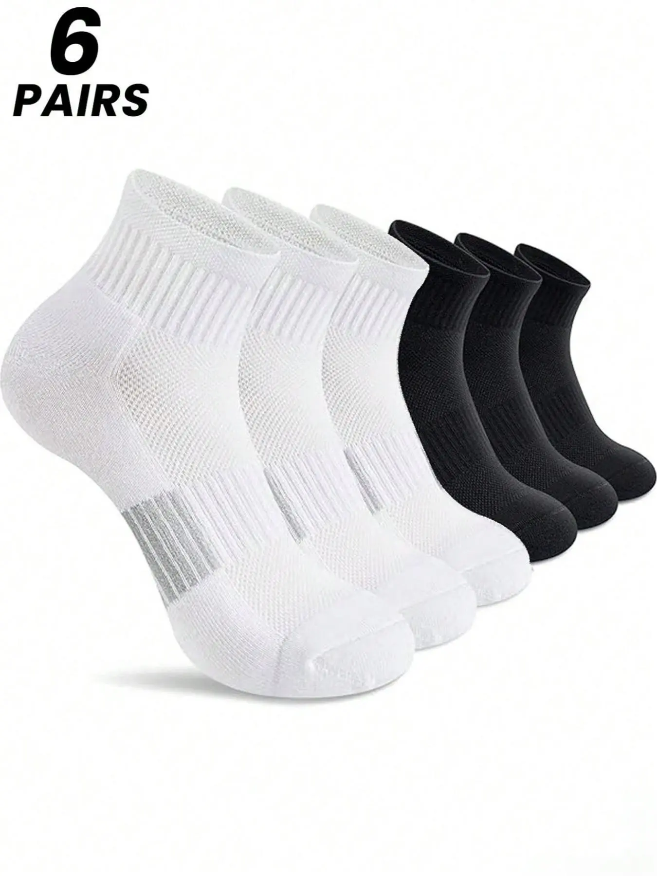 Men's Socks 2/4/6 Pairs, Short Socks, Moisture-Wicking, Odor-Resistant, Athletic Socks, Sport Socks, Low Top, Comfortable, Unisex