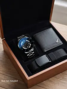 Men's Quartz Watch Set, Zinc Alloy Strap, PU Wallet, Nylon Belt, Analog Face, All Seasons, Casual Business, Accessories