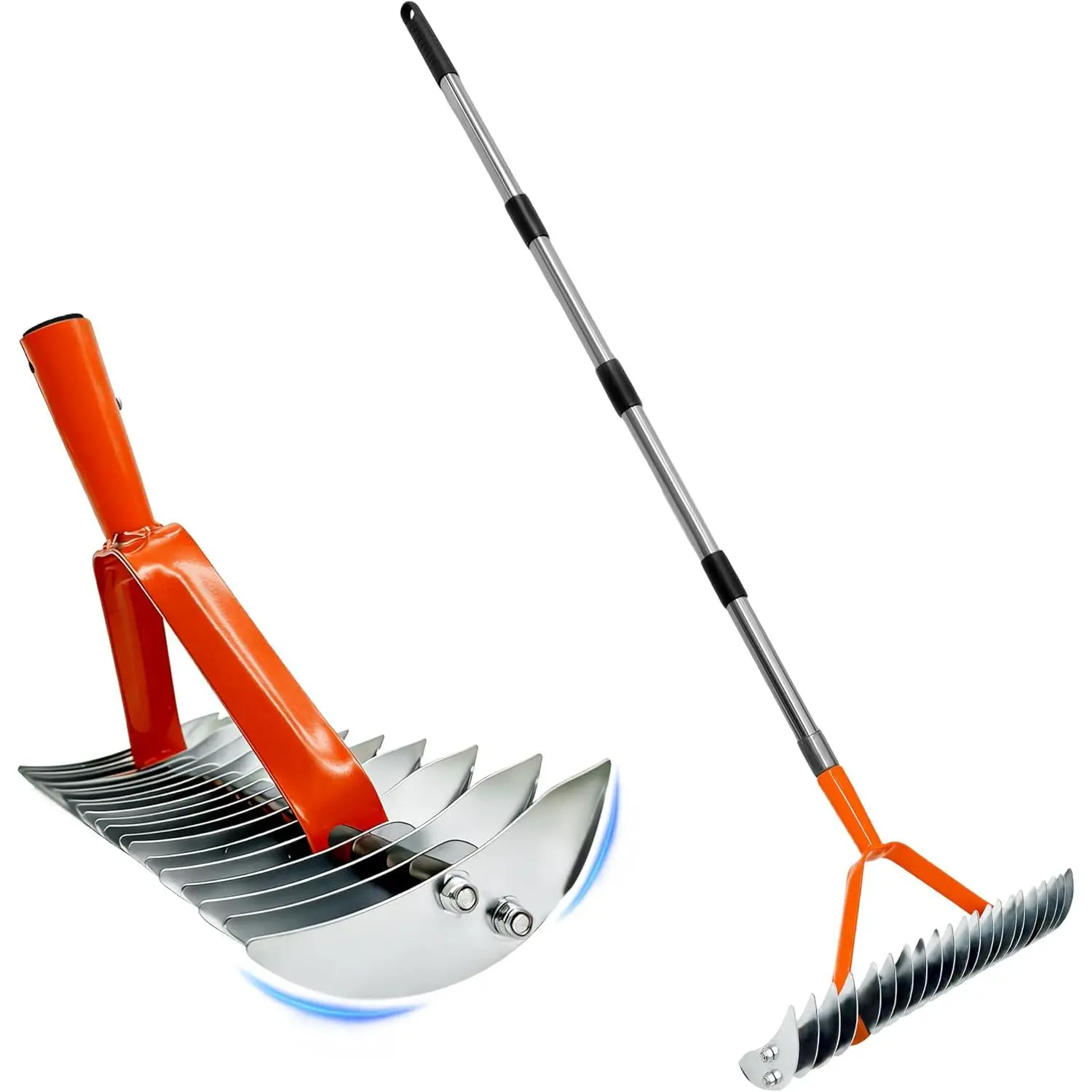 Thatch Rake for Lawn,15" Dethatcher Rake,-Duty Thatching Rake,68" Manual Dethatcher with 19 Tines,Dead Grass Remover Tool for Yards and Gardens