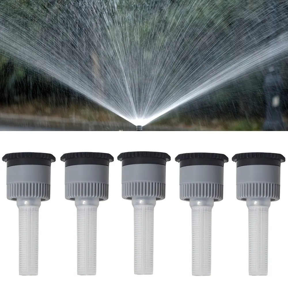 5 Piece Replaceable Pop-Up Sprinkler Heads, Adjustable 0-360 Degrees, Compatible with Various Types, Ideal for Garden Lawn Irrigation