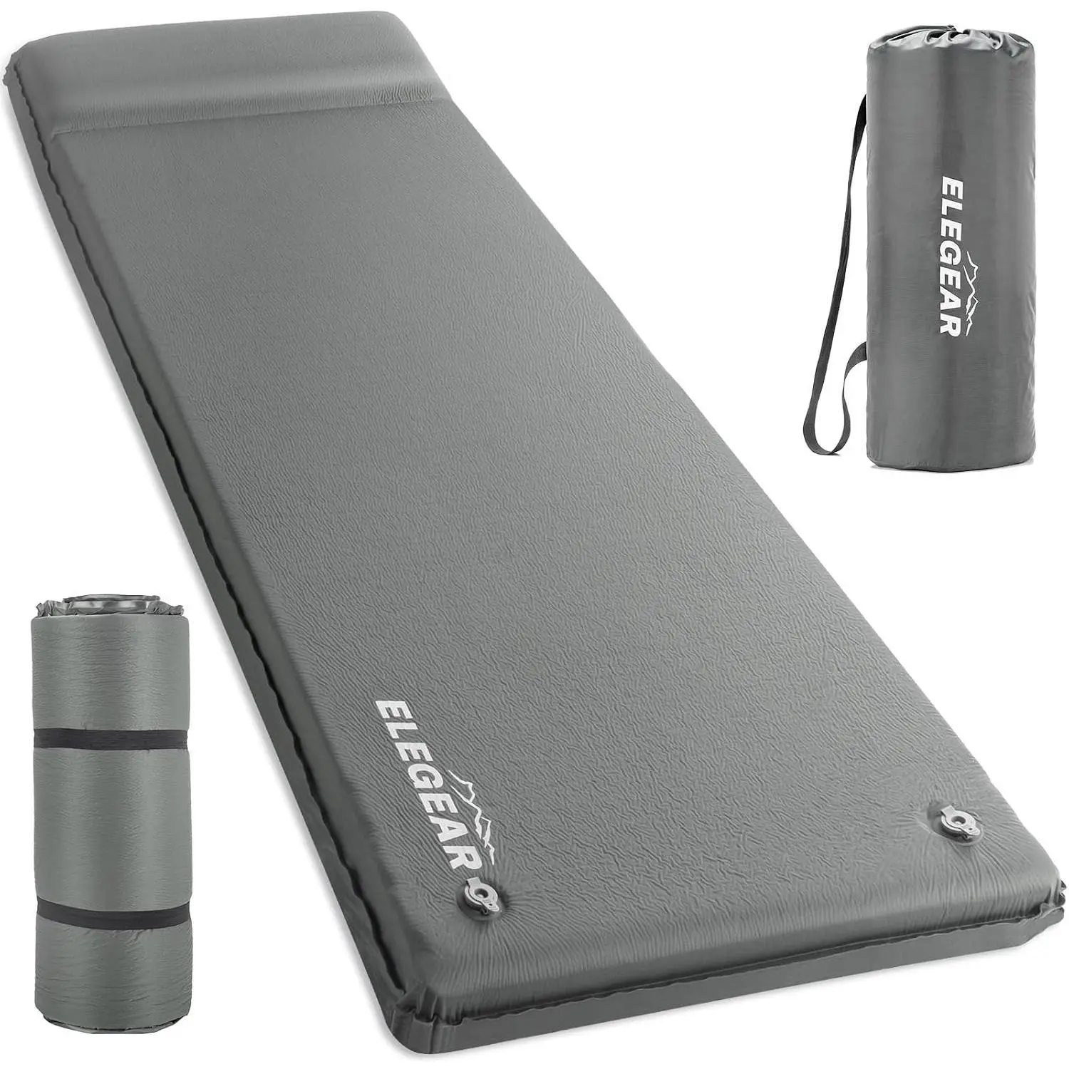 Elegear CumbreX™ Self Inflating Sleeping Pad with Pillow 3.15" Memory Foam | Fast Inflating in 20s, Insulated 4-Season R-value 9.5, Ultra-Thick, For Camp/Travel/Car/Tent