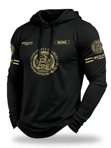 Men's Summer New Mexico Letter Pattern Long Sleeve T-Shirt, Classic, Casual, Comfortable Daily Wear, Perfect Gift for Fans and Supporters, Hoodie, Sweatshirts