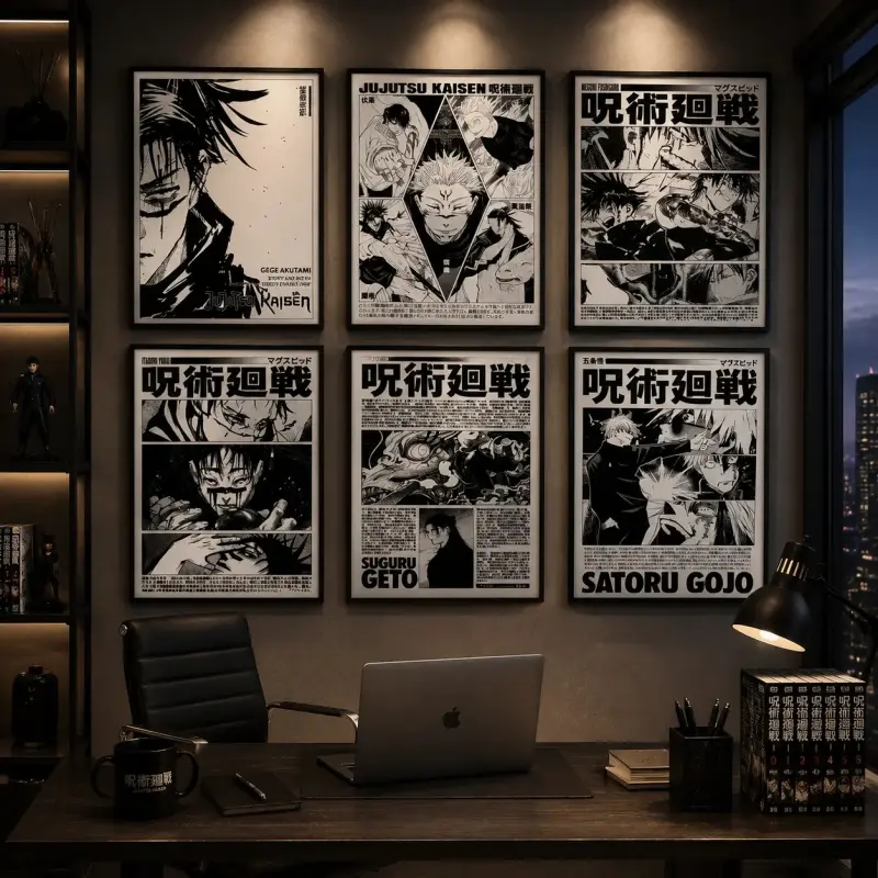 Anime J-JujutsuS K-Kaisens Poster Home Living Bed Room Bar Hallway Sticky Wall Art Printing Waterproof Aesthetic Decor tribute anime artwork Anime Poster Wall Art Print anime wall print home decor wall art modern poster