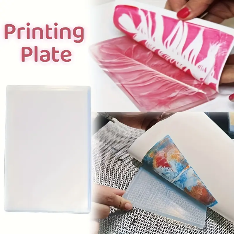 Reusable gel art printing plate - transparent and clear, ideal for artists to emboss multiple times, durable and flexible, perfect for creative printmaking projects
