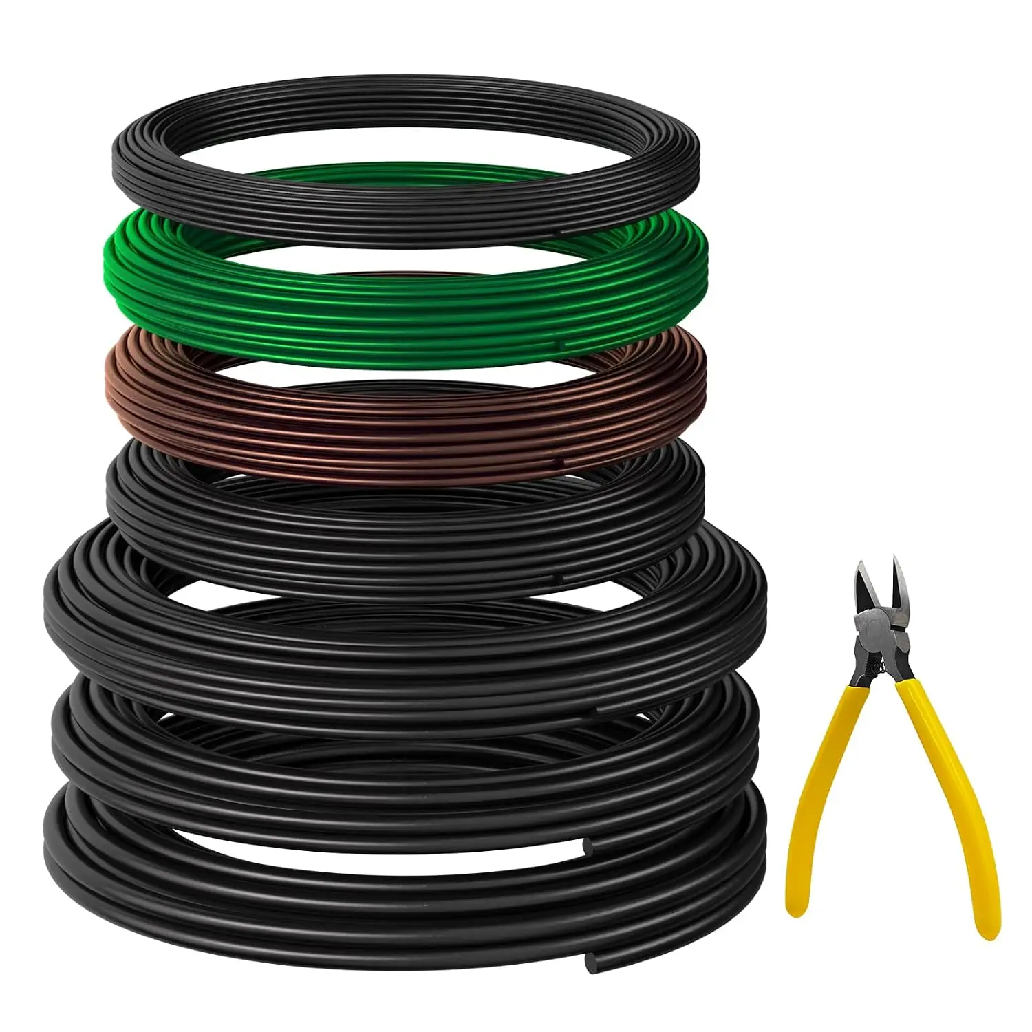 Easy to Bend Bonsai Wire, Aluminum Bonsai Tree Wire in 5 size -1mm,1.5mm,2mm,2.5mm,3mm with Cutter set for Training Thin or Thick Branches