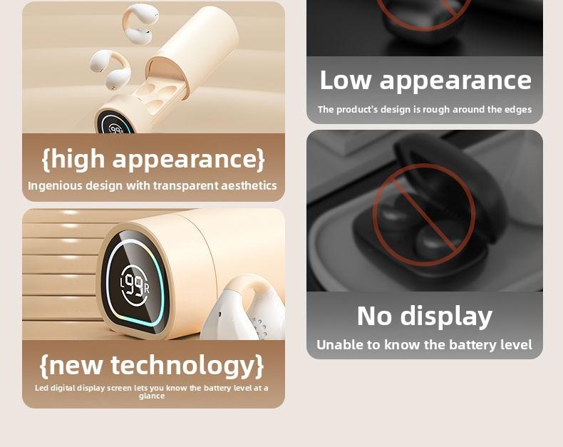 Bone conduction Bluetooth earphones with ultra-long battery life, M9 non-in-ear true wireless noise reduction, comfortable to wear for long periods, high sound quality, and waterproof