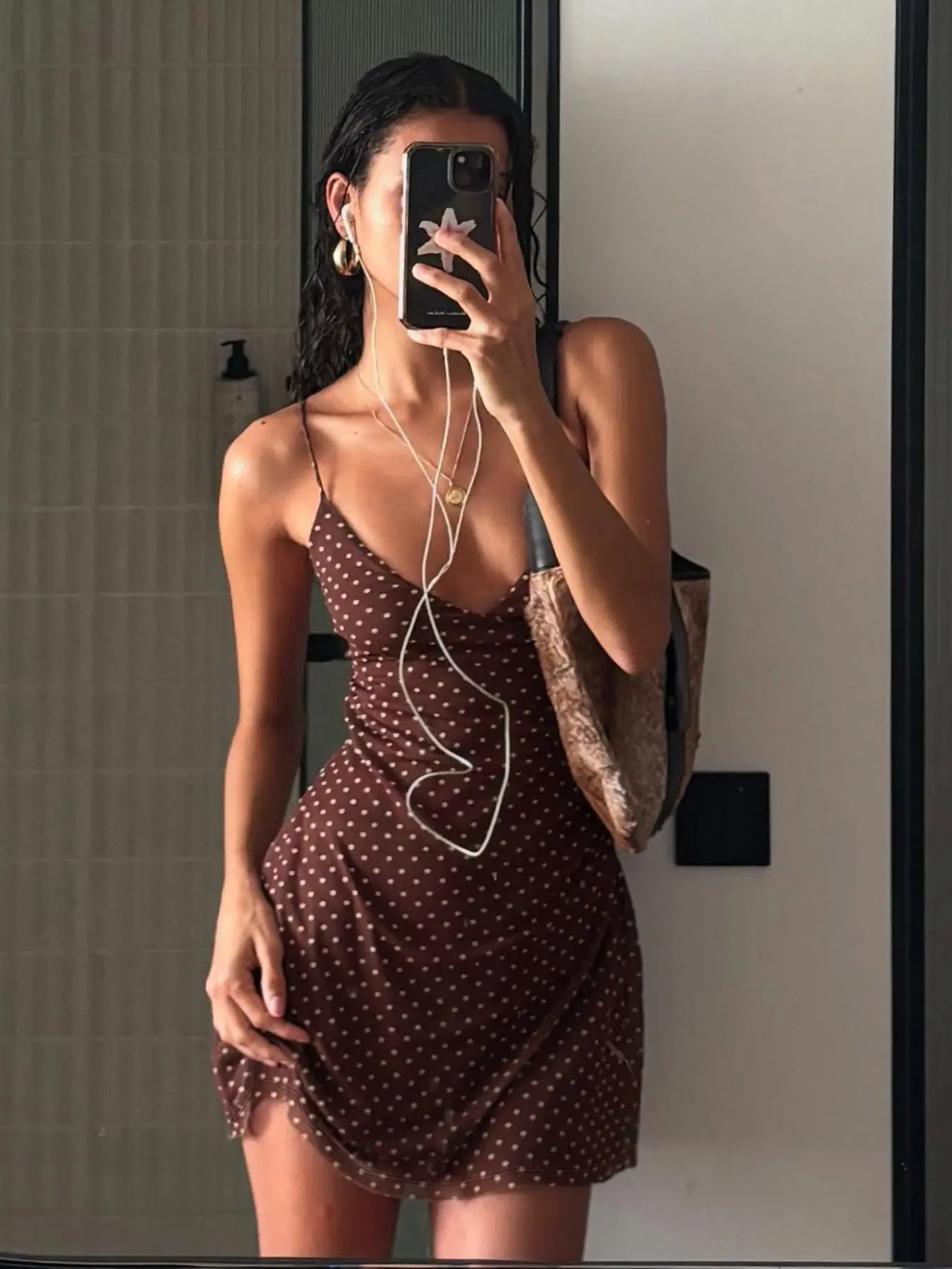 Y2k Vintage Slim Summer Women Sweet Ladylike Fashion Street Woman Dot Print Casual Simple Basic Sleeveless Dresses Female Chic Vintage Girly Clothes