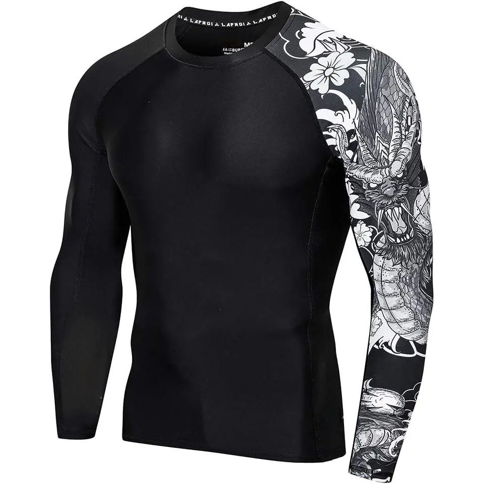 Men's Long Sleeve UPF 50+ Baselayer Skins Permance  Compression Rash Guard