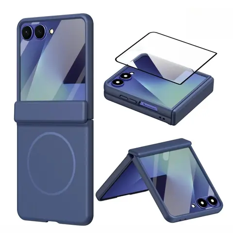 Compatible with Galaxy Z flip 8/Z Flip 7, 6, 5, 4, 3, Skin-Friendly Drop Resistant Foldable Protective Phone Case HNZ0141