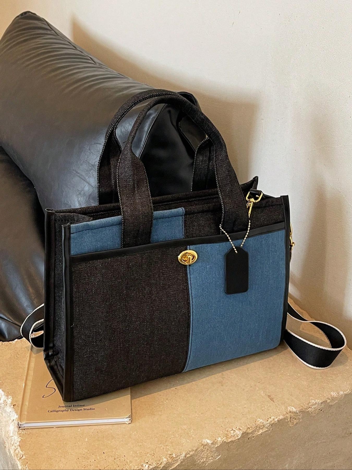 Women's Denim Tote Bag, Casual Versatile Shoulder Bag for Daily Used, Trendy All-match Ladies Purse Bag for Teen Girl Women College Student, for Students and Outdoor, Tote Bag for Women, Handbag Shoulder Bag