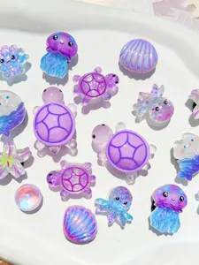 20pcs Ocean Series Shoe Flower Decorations, Octopus, Jellyfish, Turtle, Shell, Fish, Star, DIY Sandal Accessories, Perfect Gift