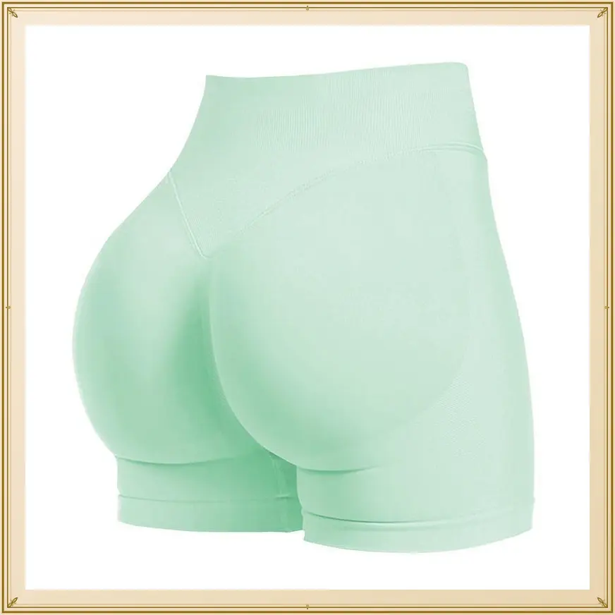 Impact Shorts Waisted Butt Lifting Shaping Curve-Hugging Compression Yoga Activewear Shapewear Women in Mint MinimalistGiftGift