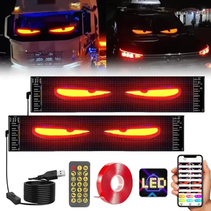 LED Car Sign, Programmable LED Matrix Panel, Flexible Screen Display Animation Message Scrolling Sign, APP Control for Cars, Shop, Bar, Party Festival