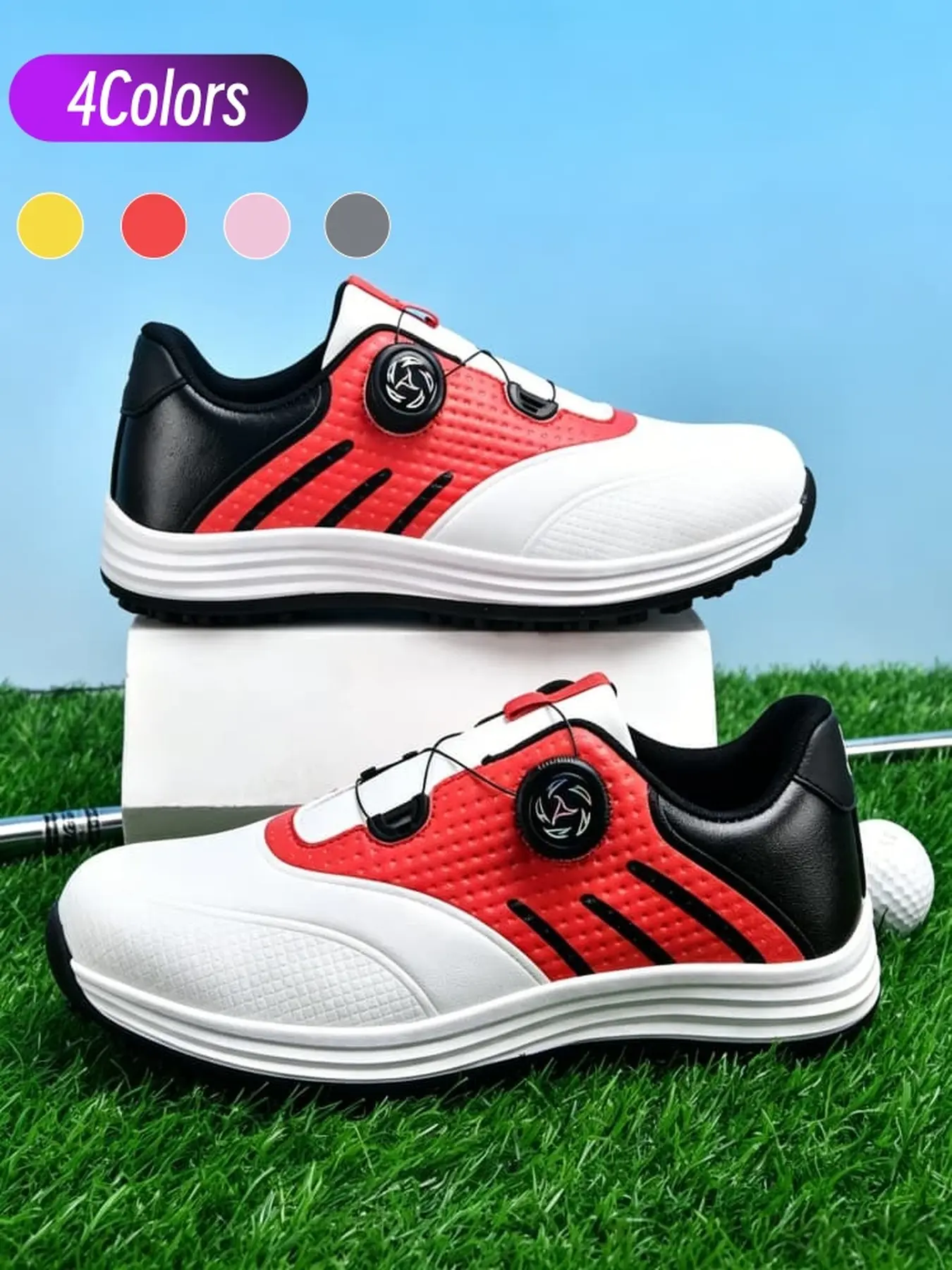 Unisex Golf Sports Training Shoes Protective Toe Soft Lining Arch Support Cushioned Wear Resistant For Lawn