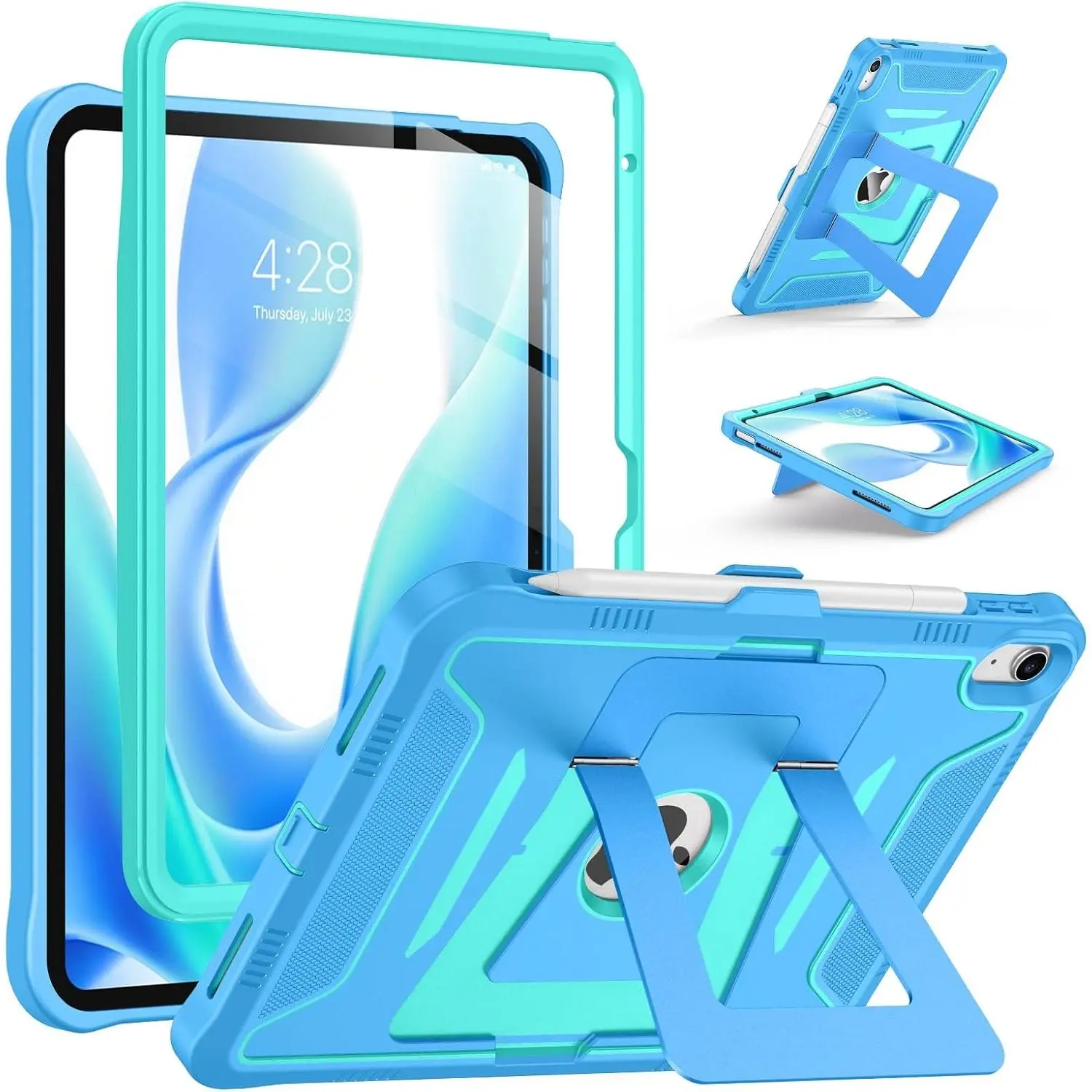 Rugged Case for iPad (A16) & 10th Generation with Screen Protector