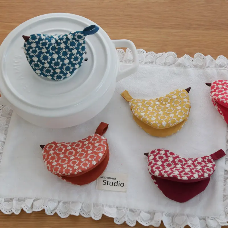 Bird Shape Anti-Scald Cookware Protectors - Creative Embroidered Heat-Resistant Pot Lid Knob Covers, Soft Padded Handle Guards, Insulated Pan Ear Sleeves for Cast Iron Skillets, Daily Kitchen Use