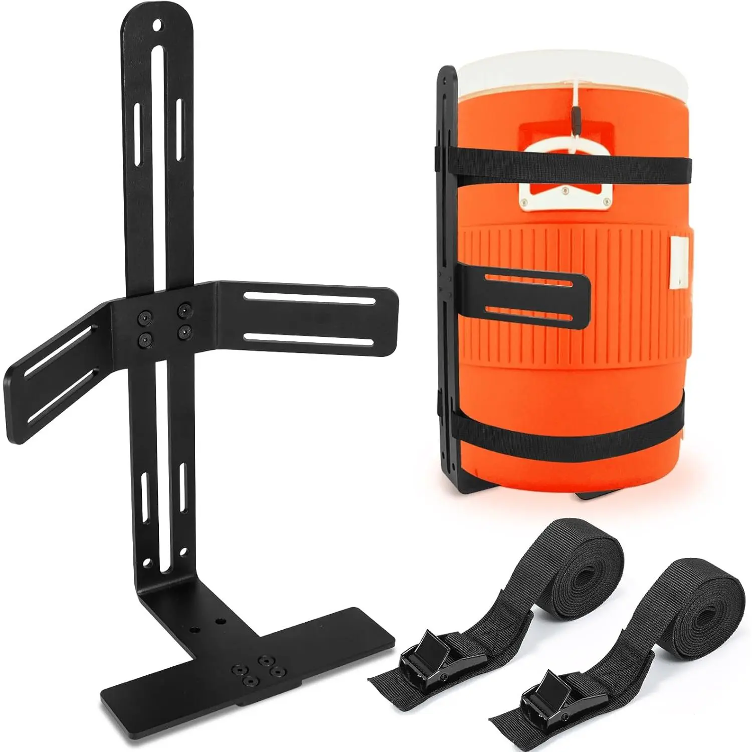 5 Gallon Bucket Holder, Steel Water Cooler Mount Rack for Trailer, Truck, RV, Cart, UTV, Mower