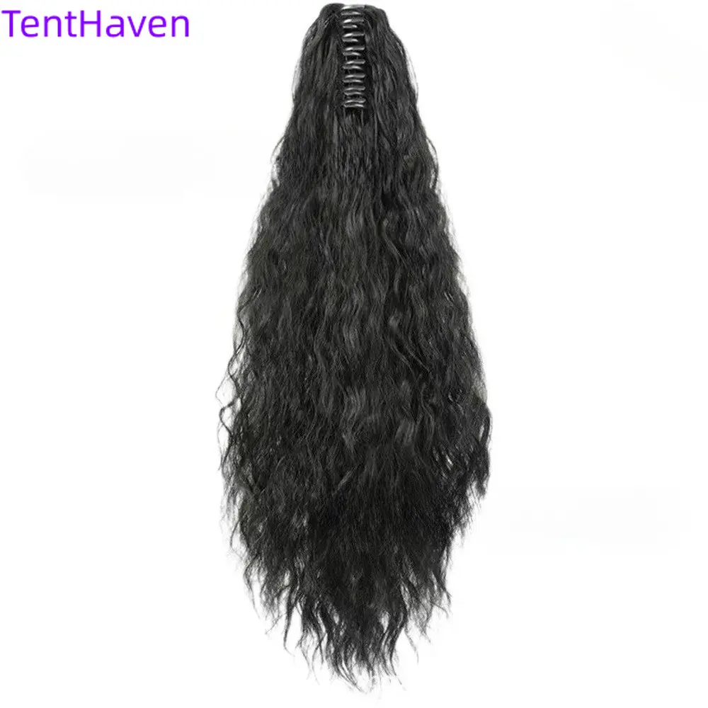 2026 new wig with ponytail for children, naturally fluffy, high cranial top, additional volume, grab clip, Barbie curly water ripple long braid wig