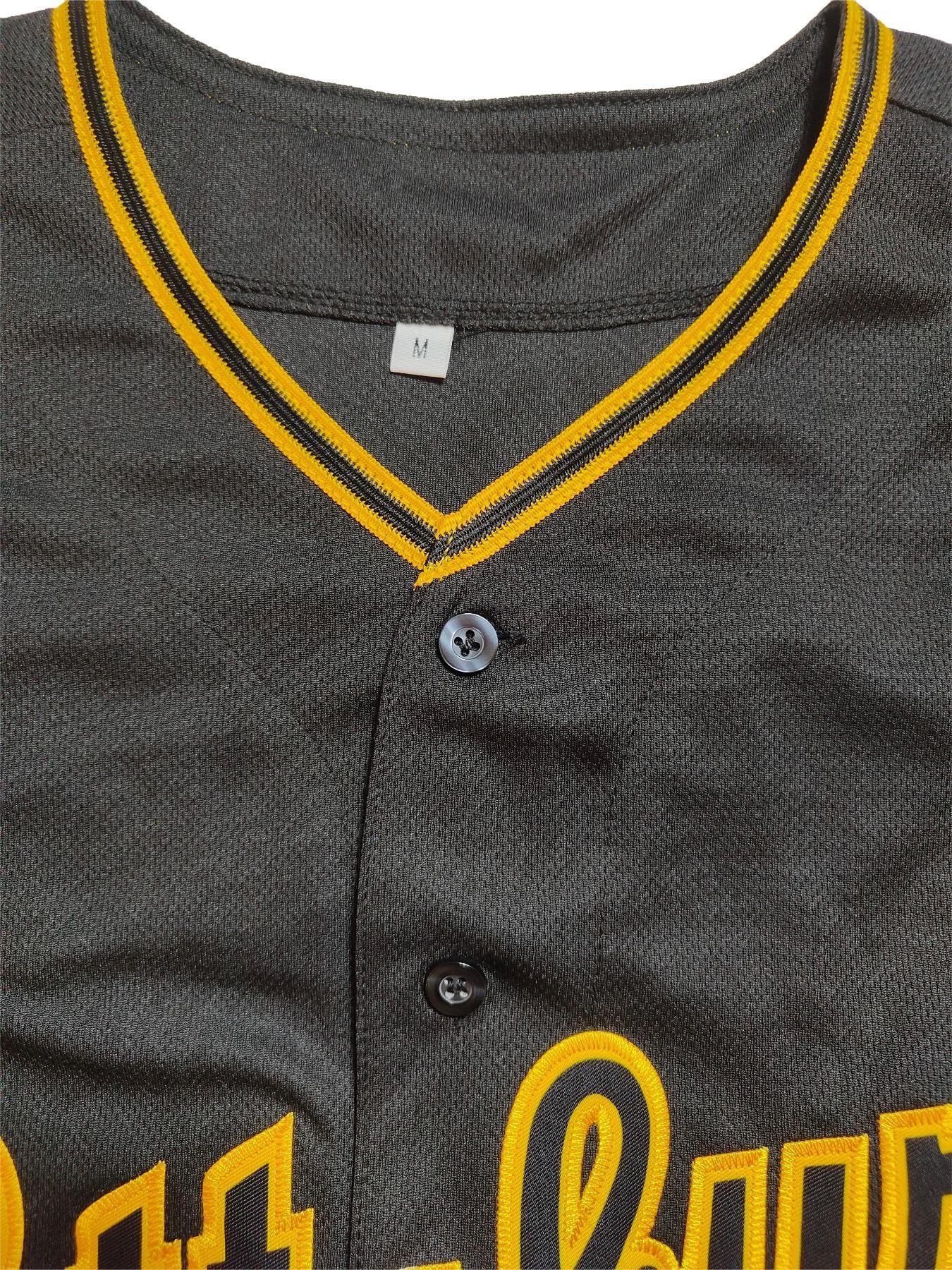 Men's Letter & Number Embroidery Contrast Binding Baseball Jersey, Loose Casual Button Front Baseball Top for Training & Competition, Baseball Outfielder Equipment, Baseball Shirt