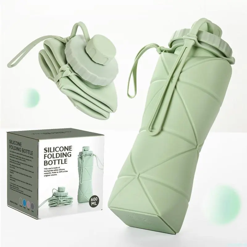 Collapsible Travel Cup, Food-Grade Silicone Design, Heat-Resistant and Leakproof Folding Mug for Hiking and Camping, Outdoor, Unisex