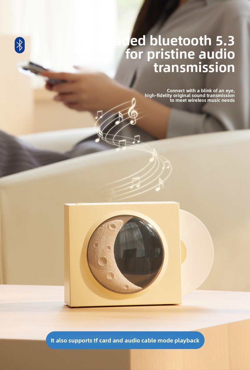 Retro vinyl record player Bluetooth speaker, starry sky light music Bluetooth speaker, creative home desktop speaker