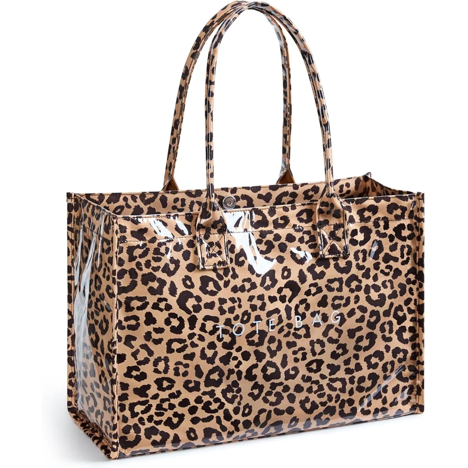 KALIDI PVC Tote Bag Women’s Kraft Paper Work Handbags Purses with Top Handle