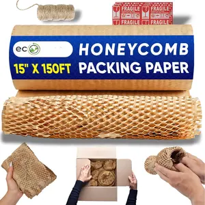 15"x150'  Packing Paper Moving Supplies with Fragile Stickers & Jute Twine.  Bubble Cushioning Wrap Packing Material.  Shipping Supplies.