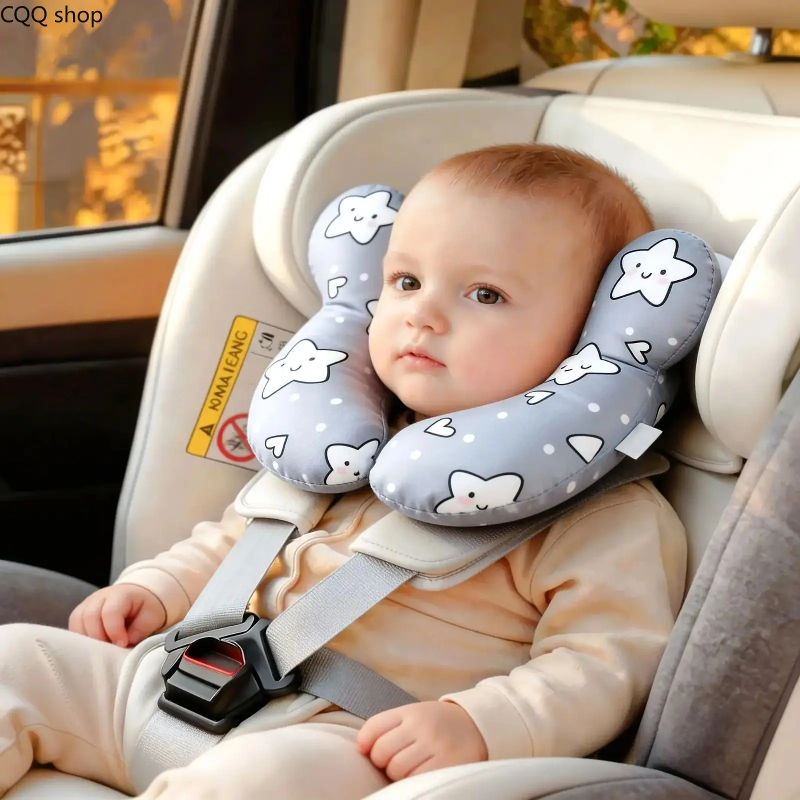 Viral Baby Car Seat Headrest, 360° Full Head & Neck Support Pillow for Infant, Newborn & Toddler, Ultra Soft U-Shaped Travel Cushion, Must-Have Baby Travel Essential for Car Seats, Strollers, Airplane, Road Trips & Everyday Outings, Cervical Neck Pillow,,